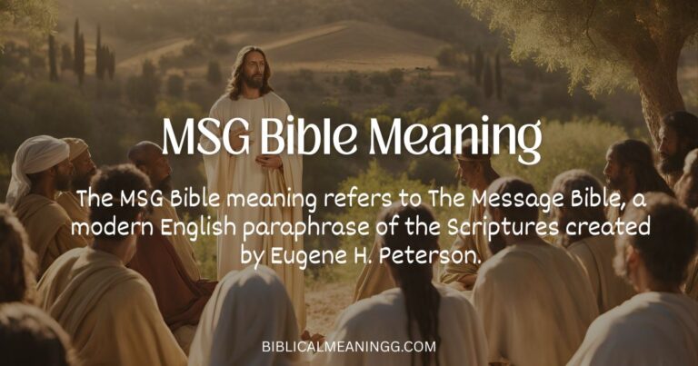 MSG Bible Meaning